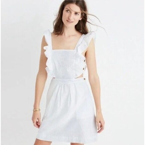 Madewell‎ Leilani Apron Eyelet Sun Dress Size 8 - Picture 1 of 16